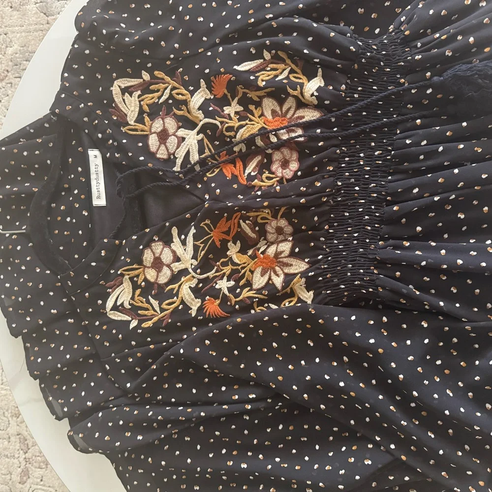 Floral Embroidered Long Sleeve Dress - Picture 5 of 12